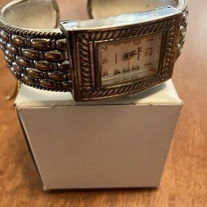 Geneva Two-Tone Rectangular Watch